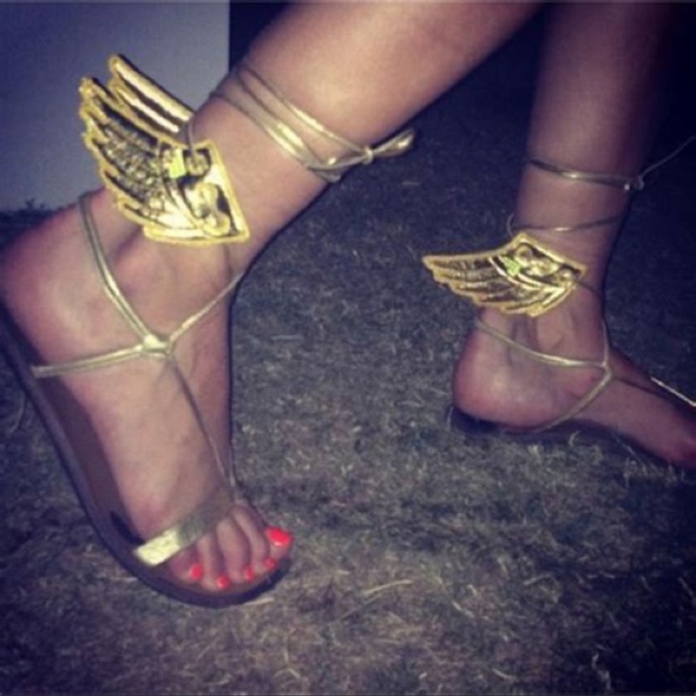 Metallic Gold Skate Shoe Boot Accessories